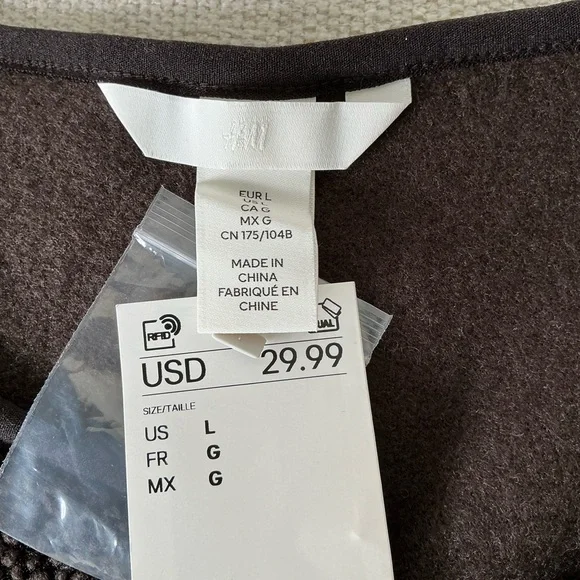 H & M Teddy Fleece Jacket Large - Picture 5 of 6